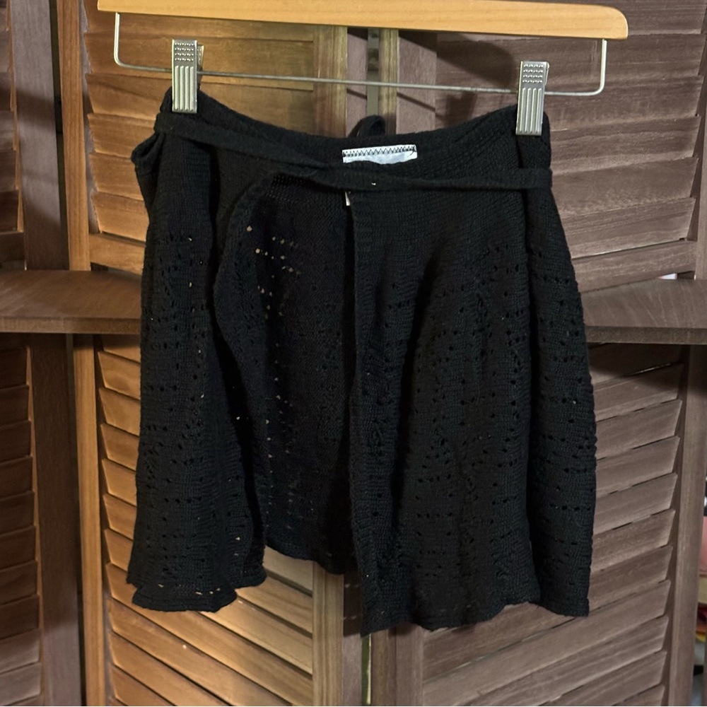 Black Knitted Wrap Ballet Skirt
